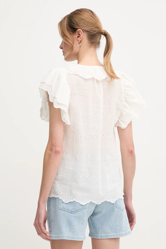Ruházat Pepe Jeans blúz pamutból DAME PL305023 fehér