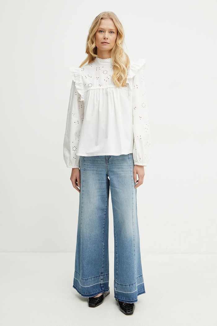 Βαμβακερή μπλούζα Weekend Max Mara 2515941031600 λευκό SS25