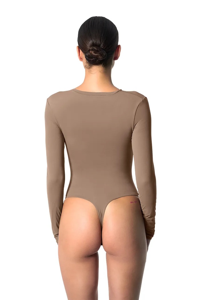 GOD SAVE QUEENS body damskie LONG SLEEVE CREW-NECK BODYSUIT beżowy GSQ.139.371