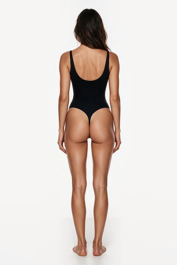 GOD SAVE QUEENS Боди дамско SQUARE-NECK BODYSUIT GSQ.139.372 черен AA00