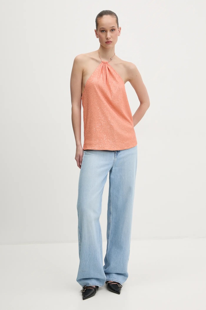 Blúzka HUGO 50537010 oranžová SS25