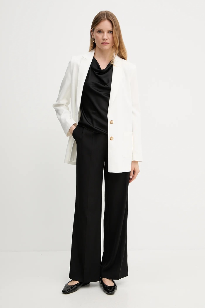 BOSS bluzka jedwabna 50537652 czarny SS25