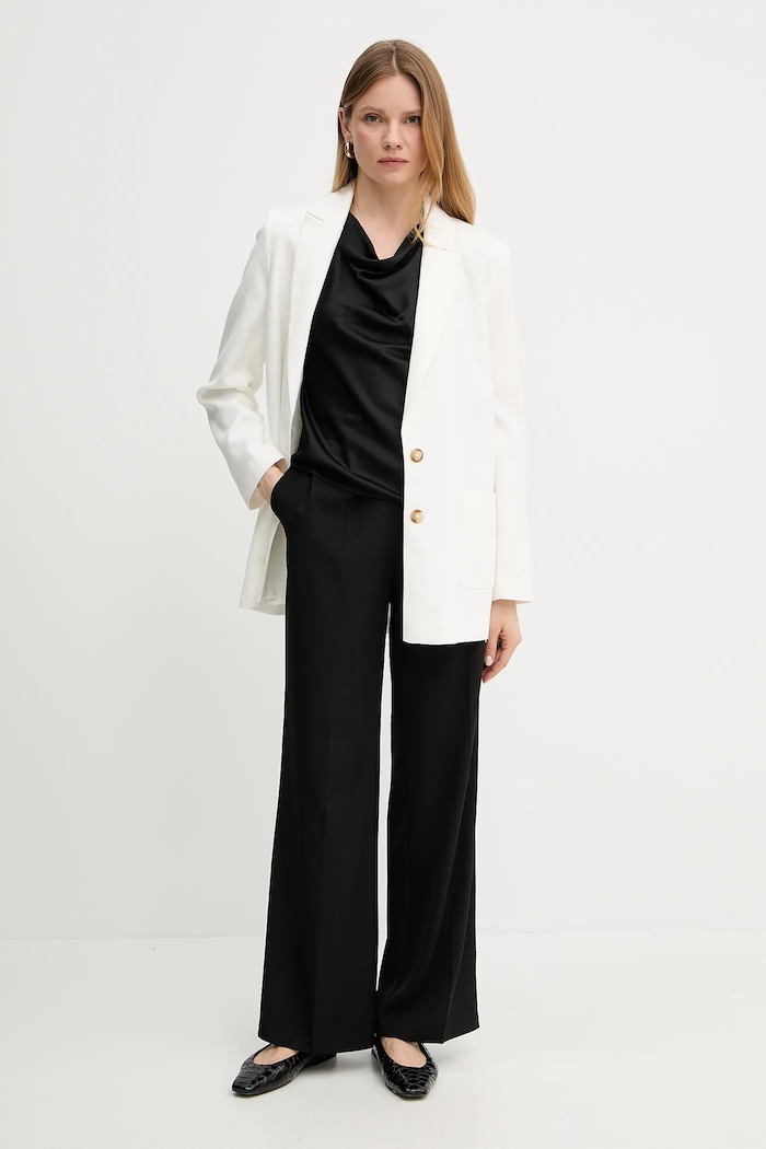 BOSS bluzka jedwabna 50537652 czarny SS25