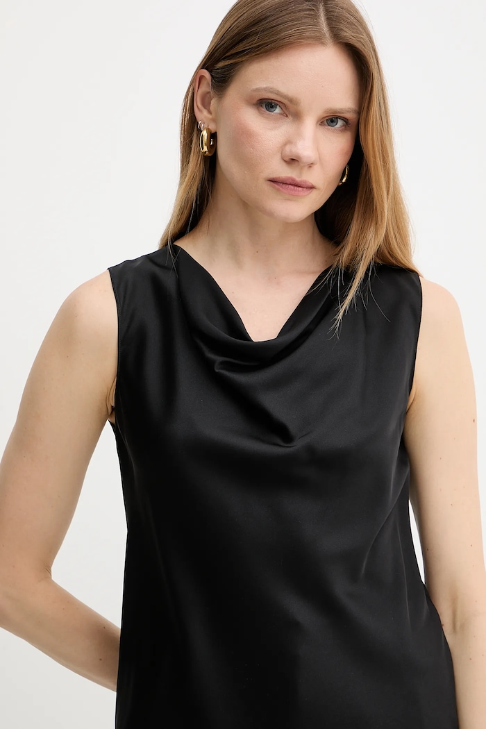 BOSS bluzka jedwabna czarny 50537652