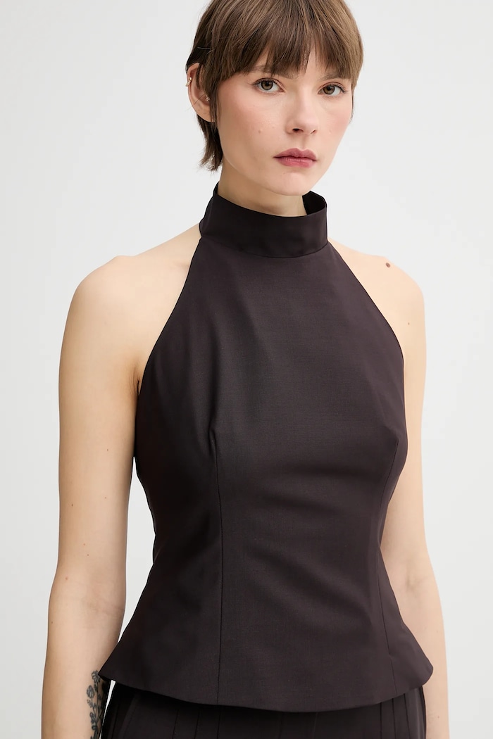 Bluza s dodatkom vune Remain smeđa 502597578