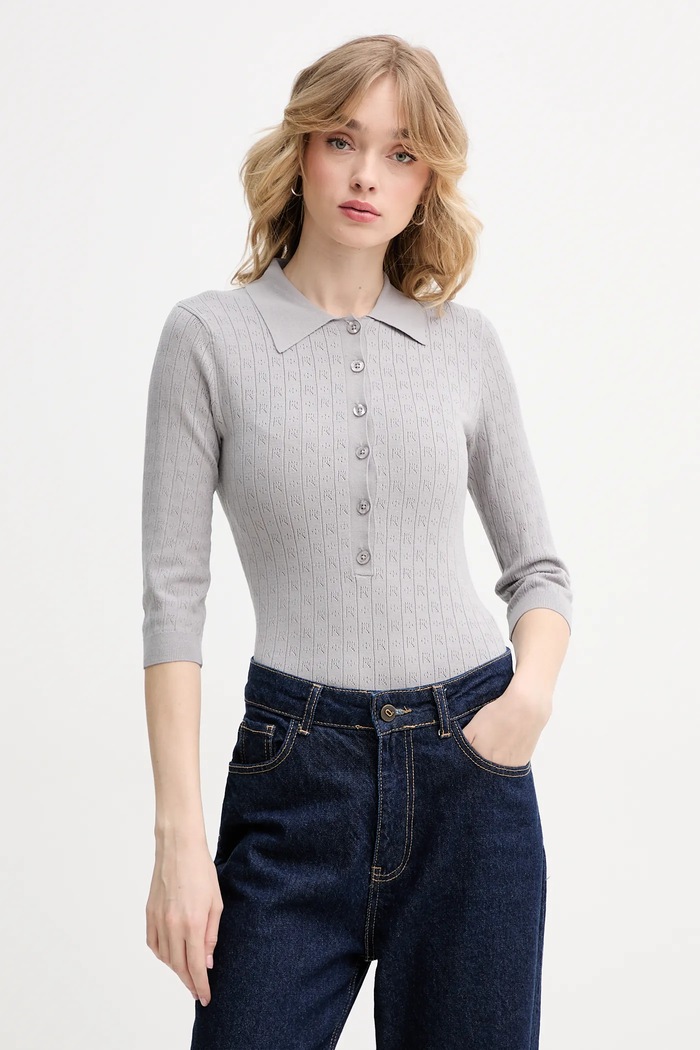 Rotate tricou polo uni gri 113785039