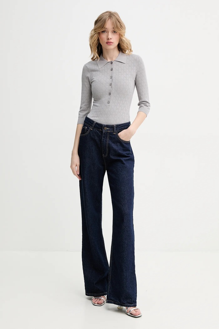 Rotate tricou polo 113785039 gri SS25