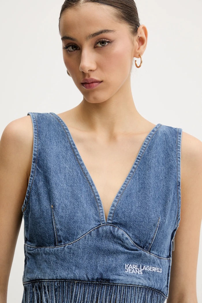 Karl Lagerfeld Jeans top din denim albastru A2W11022