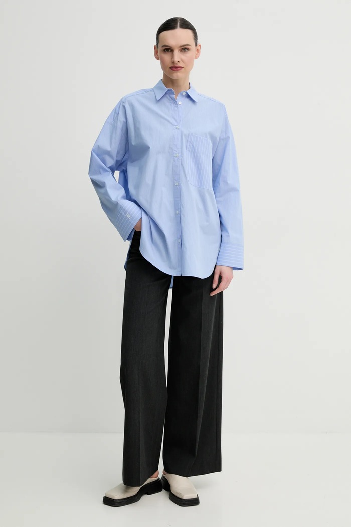 By Malene Birger koszula bawełniana DERRIS 103165 niebieski SS25