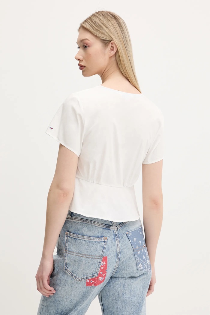 Дрехи Памучна риза Tommy Jeans DW0DW21352 бял