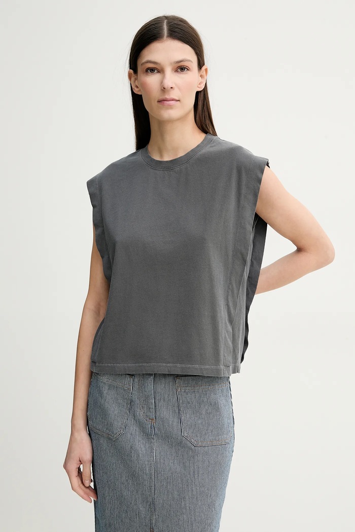 Sessun t-shirt bawełniany bawełna szary 24208007