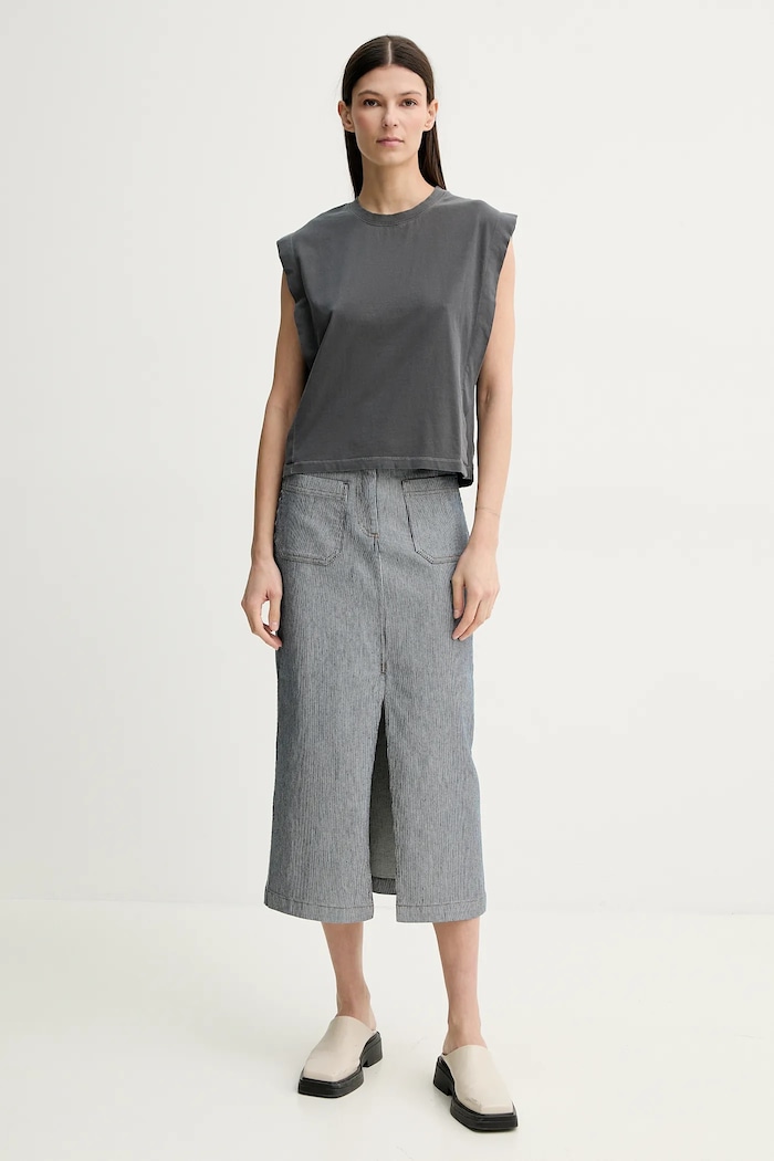 Sessun t-shirt bawełniany 24208007 szary SS26
