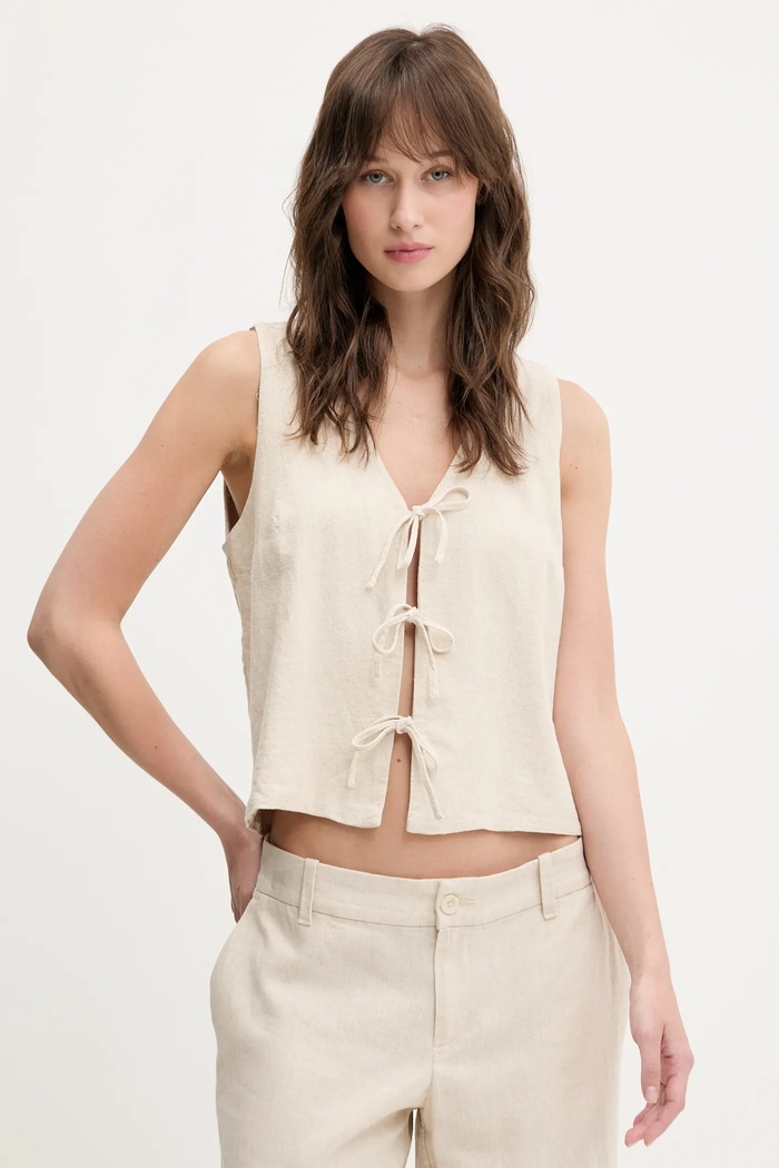 Hollister Co. vászonmellény szövet bézs KI340.5068.400