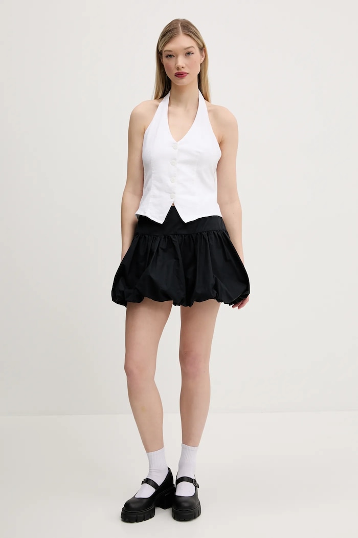 Ľanová vesta Hollister Co. KI340.5071.100 biela SS25