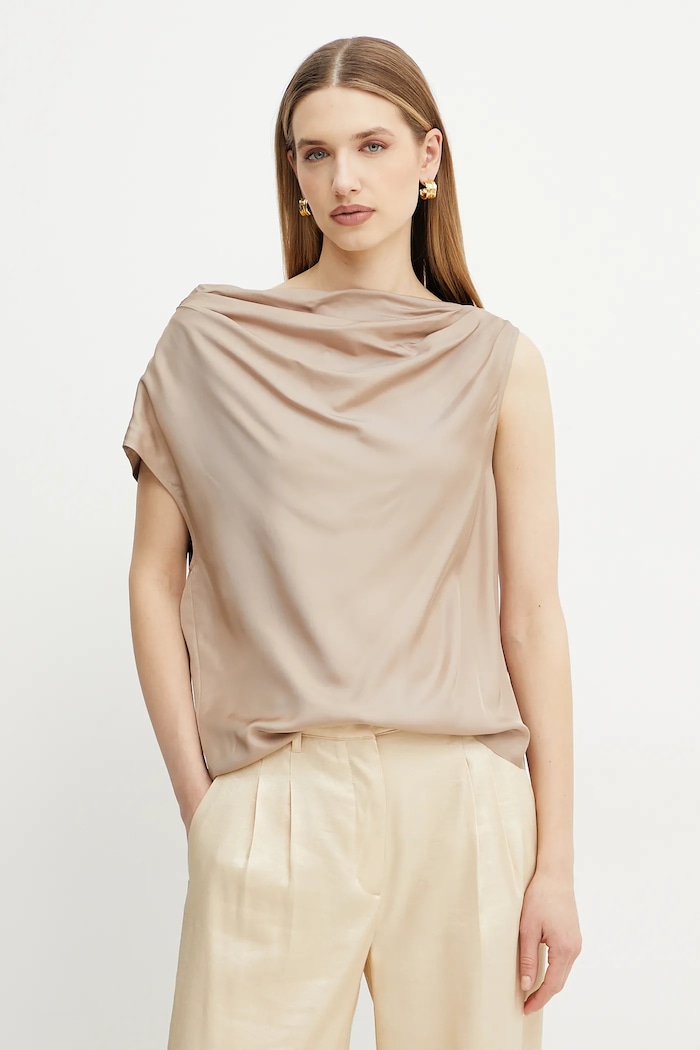Blúzka Marciano by Guess DORIAN jednofarebný béžová 5GGH20.7309A