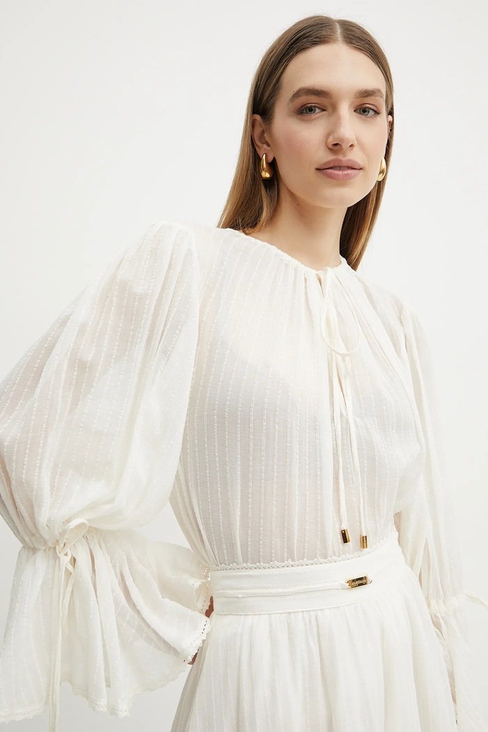 Bavlněná halenka Marciano by Guess ELSA béžová 5GGH33.7317A