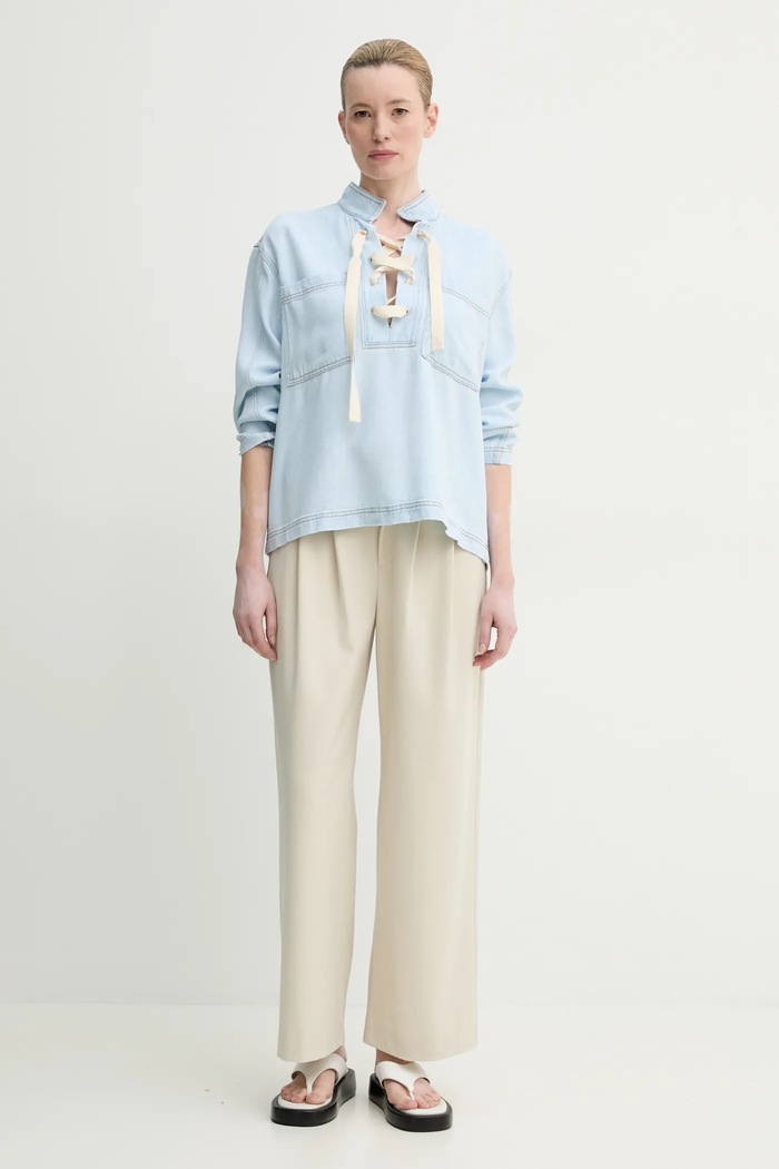 MUNTHE bluzka jeansowa FUXALIMA 251100725110 niebieski SS25
