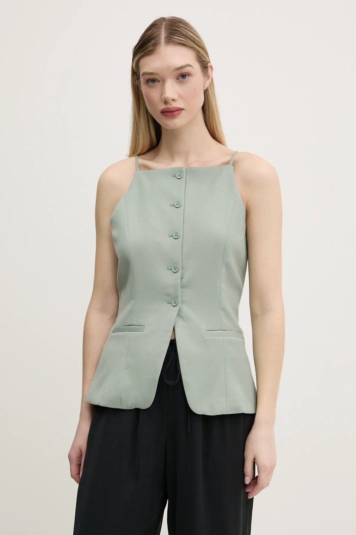 Top Abercrombie & Fitch hladký zelená KI140.5050.340