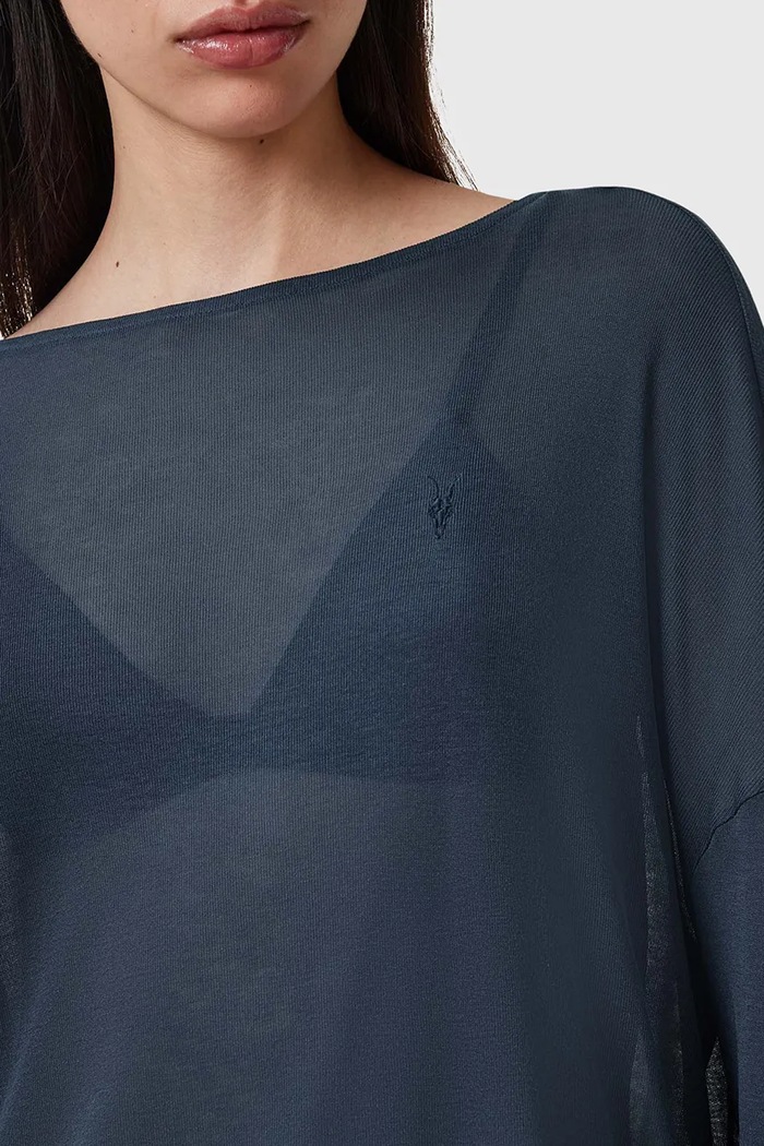AllSaints bluzka FRANCECSO W165JB niebieski SS25