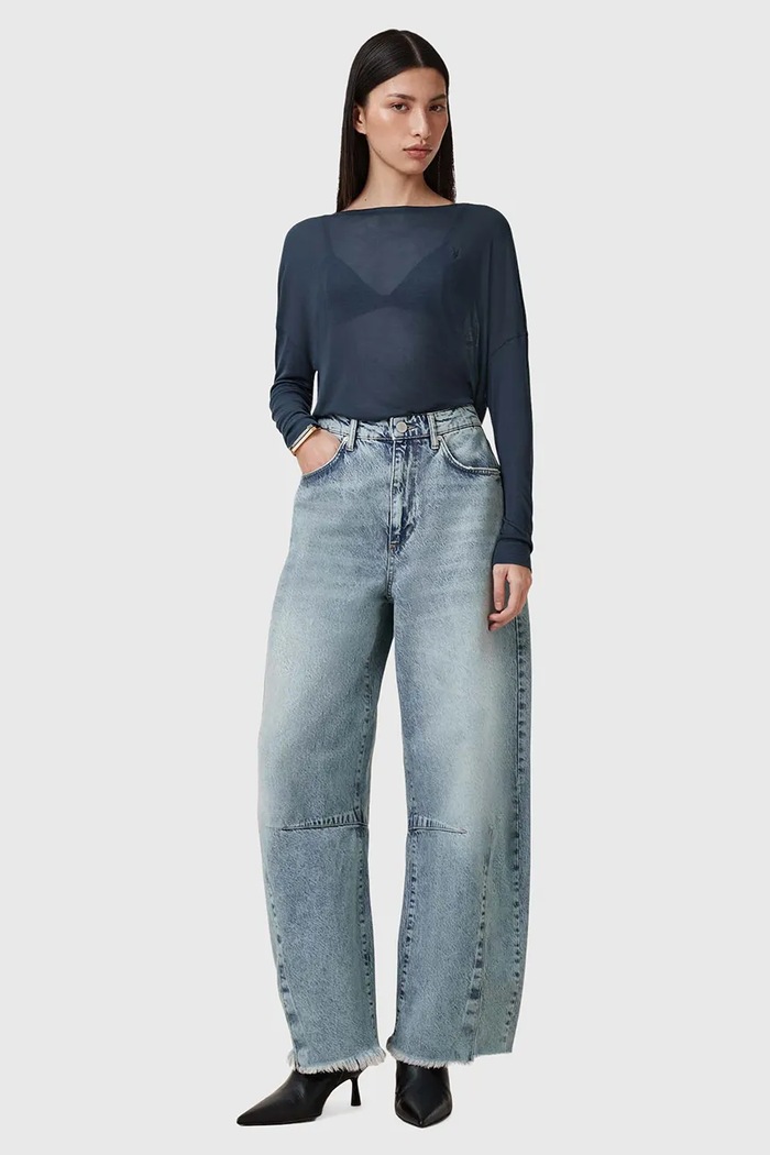AllSaints bluzka FRANCECSO niebieski W165JB