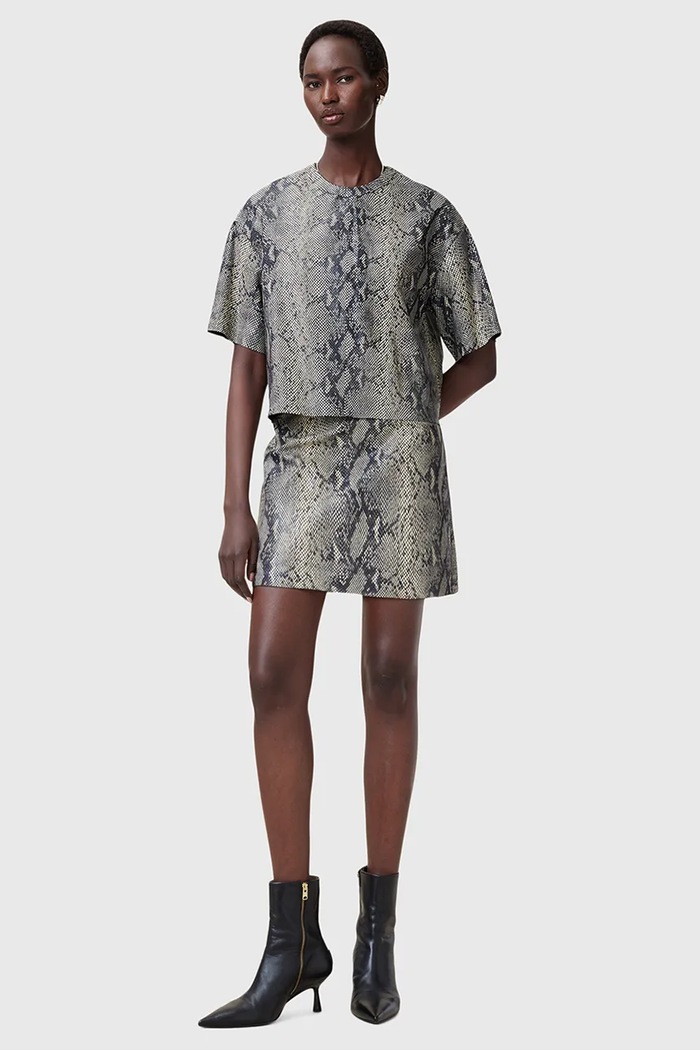 Δερμάτινη μπλούζα AllSaints RENAI W009PC
