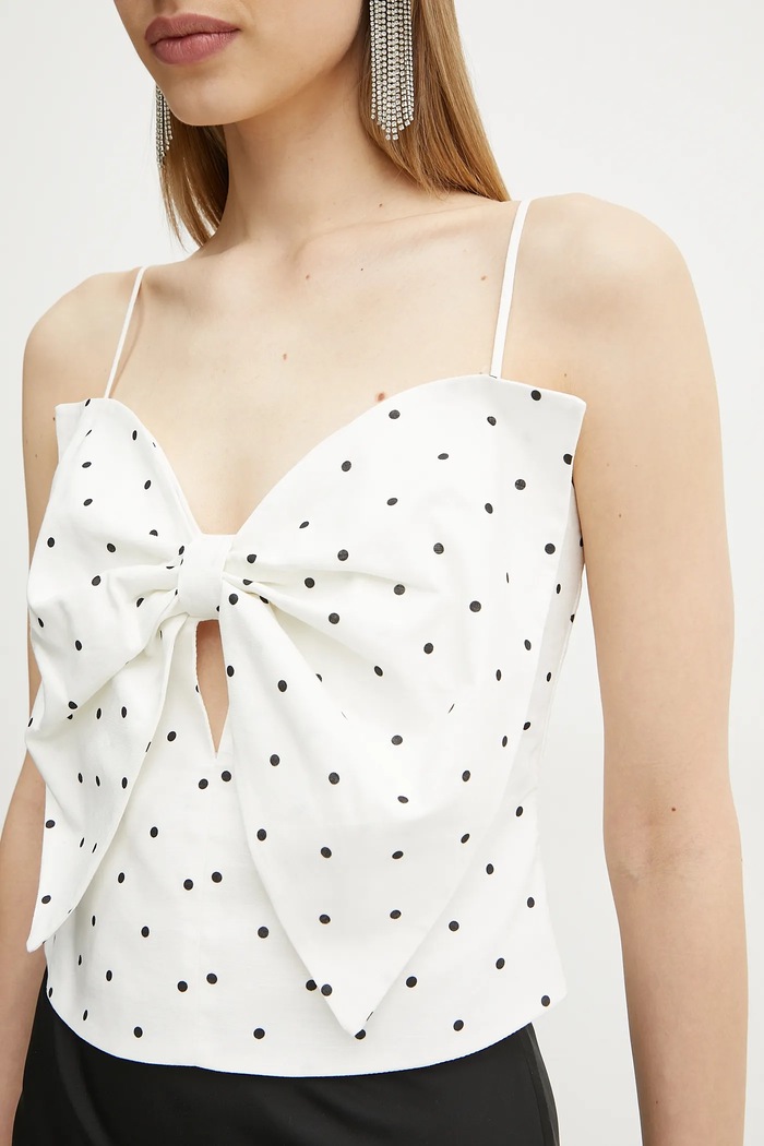 Bardot top lniany 59755TB biały