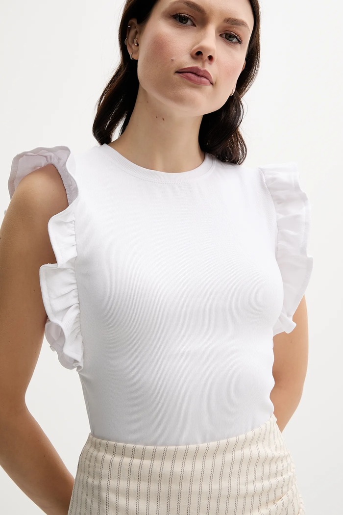 Odzież United Colors of Benetton top 3FMED10A3 biały