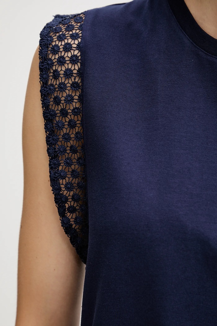 United Colors of Benetton top 3IFVD10AC granatowy