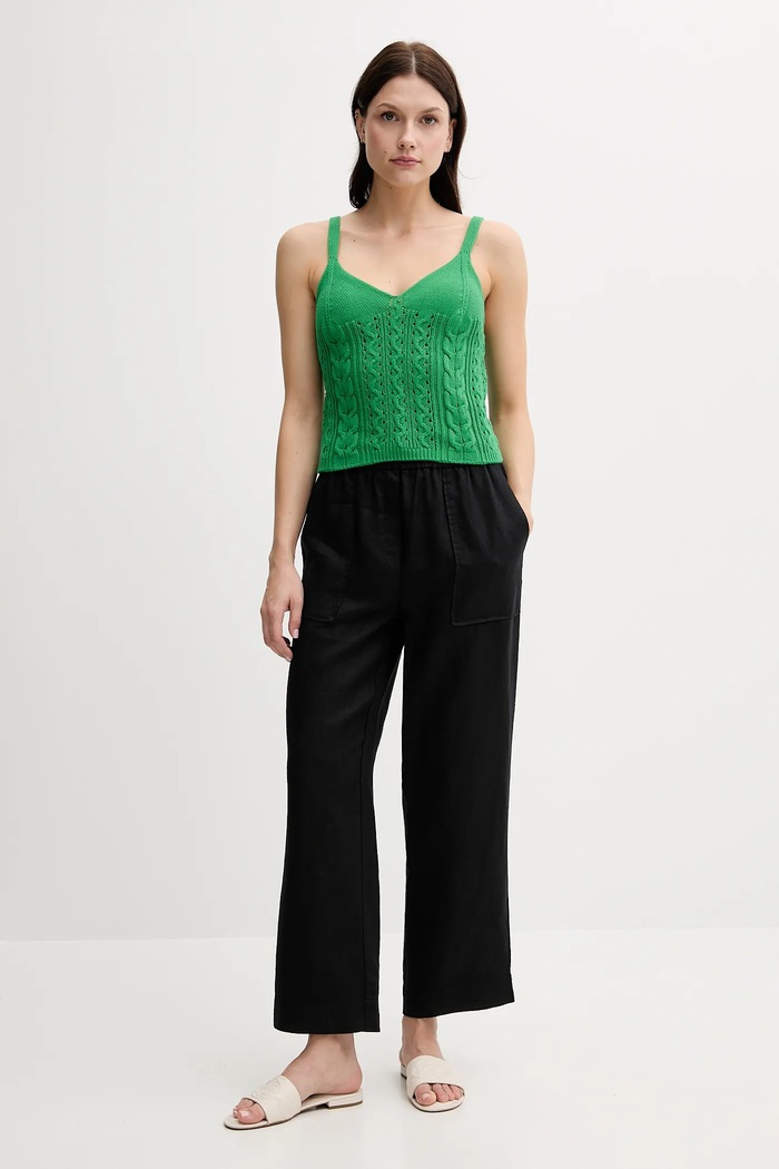 Bavlněný top United Colors of Benetton 101TDH01B zelená SS25