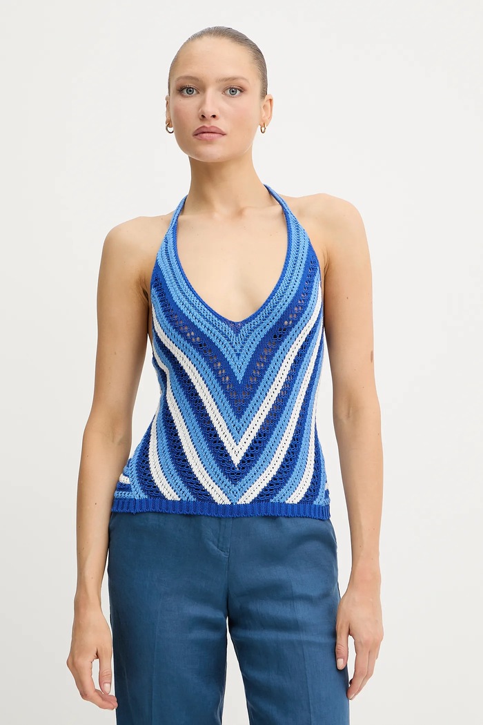Top United Colors of Benetton εμπριμέ μωβ 1194EH01E