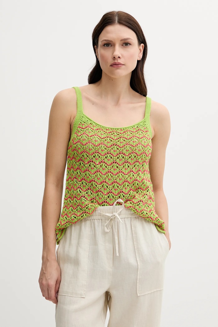 Bavlněný top United Colors of Benetton regular zelená 1498EH01D