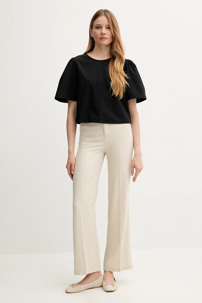 United Colors of Benetton bluzka bawełniana 5AC7DQ0BP czarny SS25