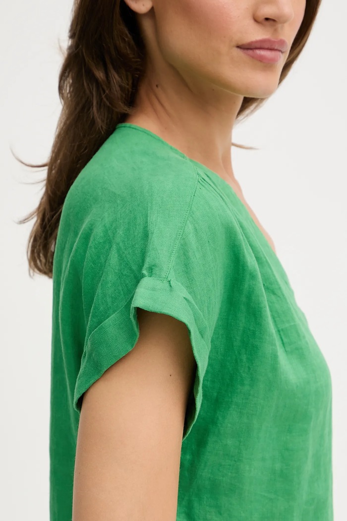 United Colors of Benetton bluză din in 5BMLDQ0BR verde