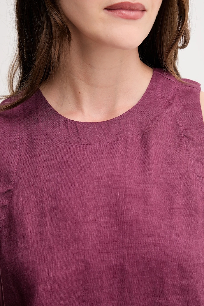 United Colors of Benetton bluzka lniana 5BMLDQ0BU fioletowy