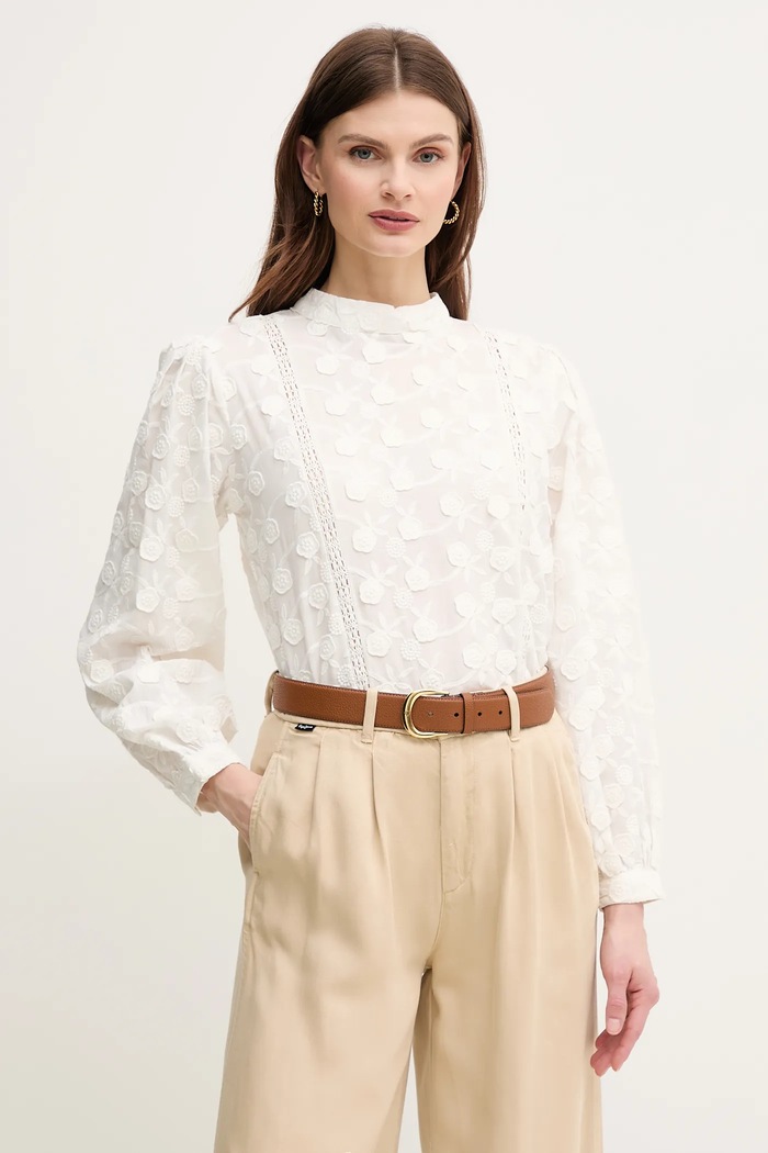 Hoss Intropia bluza din bumbac 6289131 alb SS25