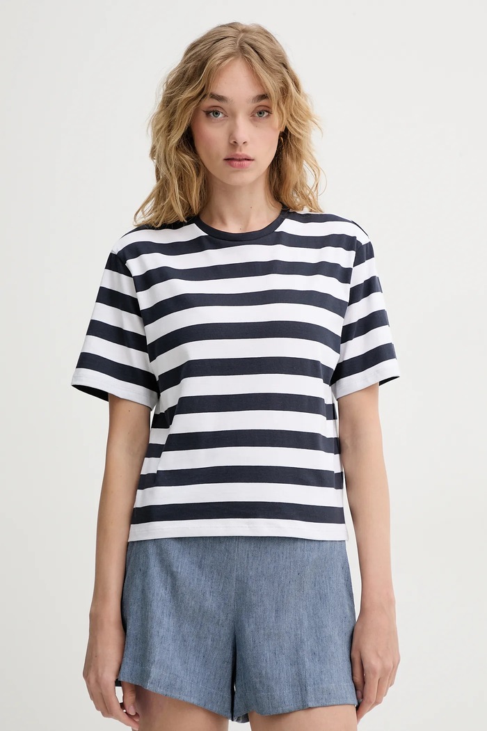 Theory tricou din bumbac curele bleumarin P0224506