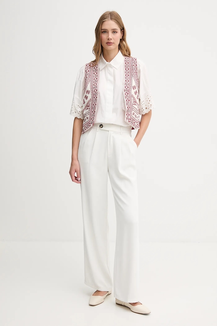 Vesta s prímesou ľanu Hoss Intropia 5879143 burgundské SS25