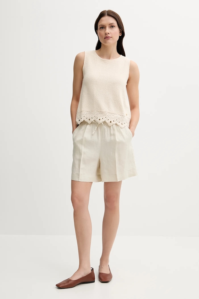 Pedro del Hierro Top 4539634 beżowy SS25
