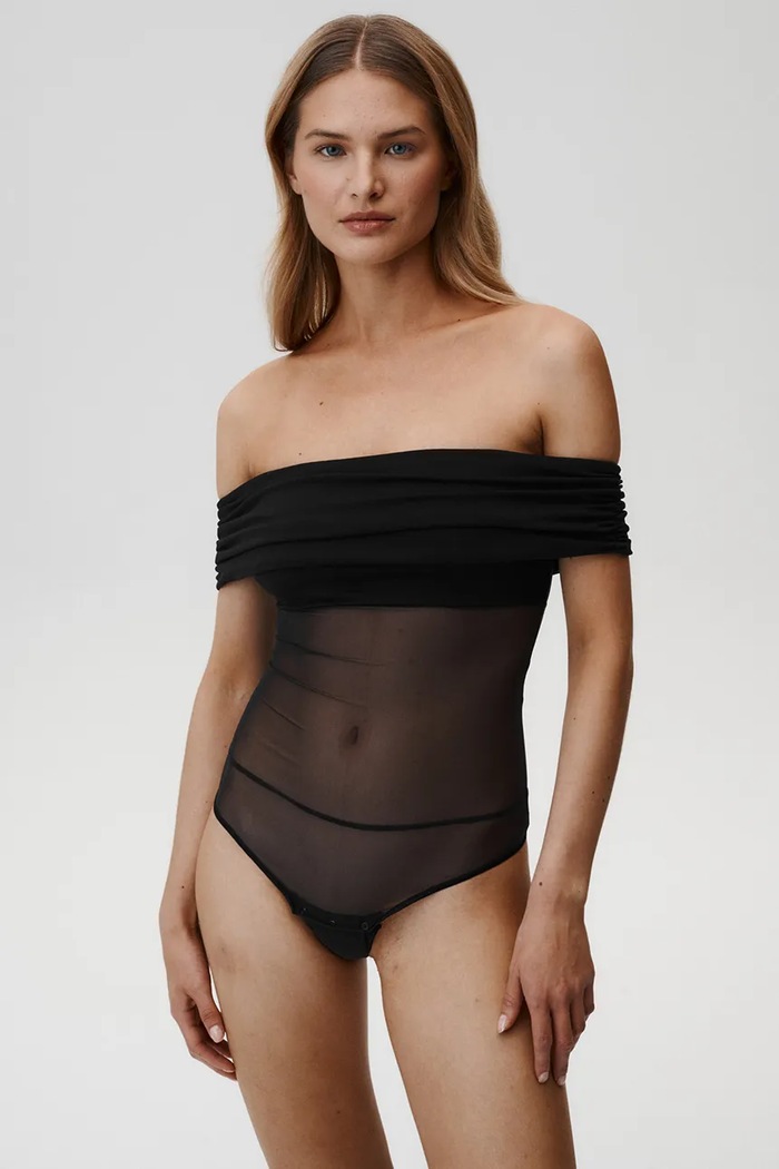 Undress Code camicetta Libra Bodysuit Thong Thong slim nero 839