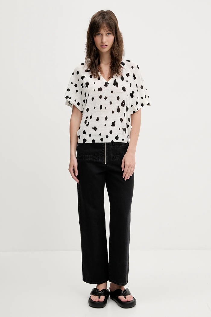 Bimba Y Lola sweter lniany 251BR7271.10141 beżowy SS25