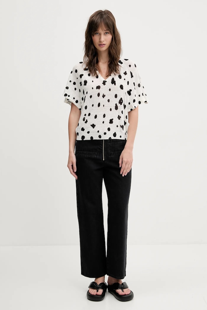 Bimba Y Lola sweter lniany 251BR7271.10141 beżowy SS25