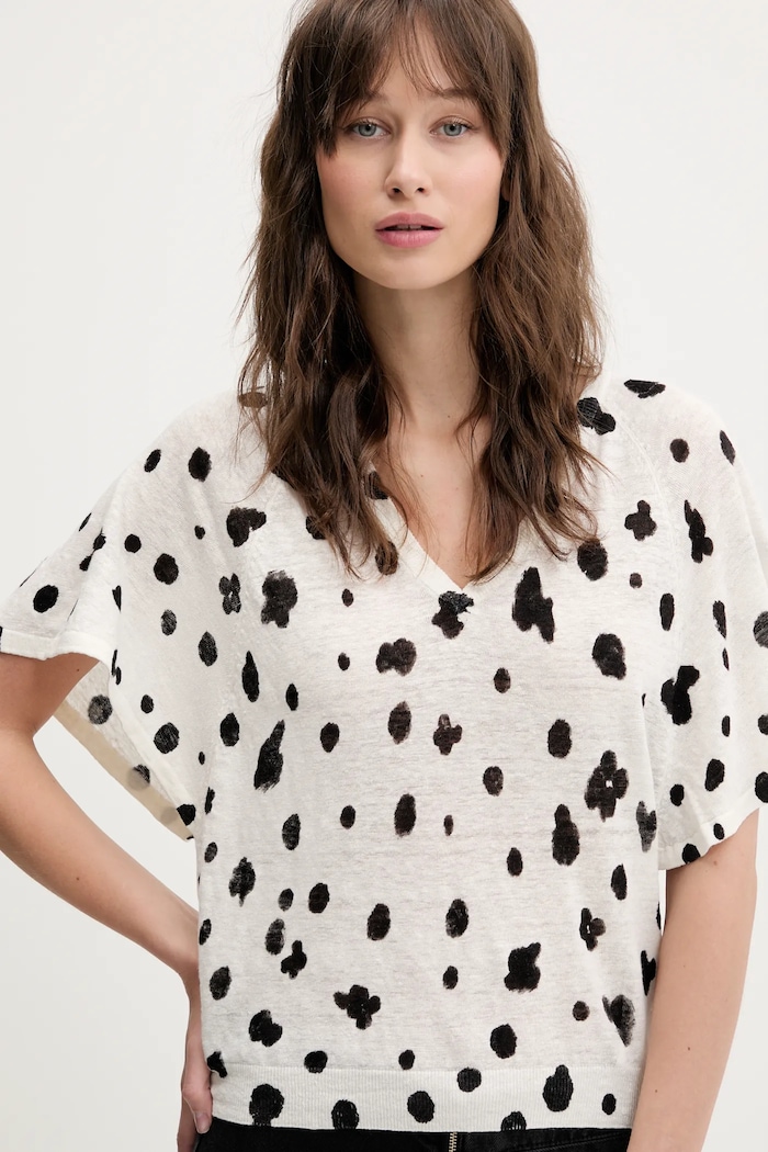 Bimba Y Lola sweter lniany beżowy 251BR7271.10141