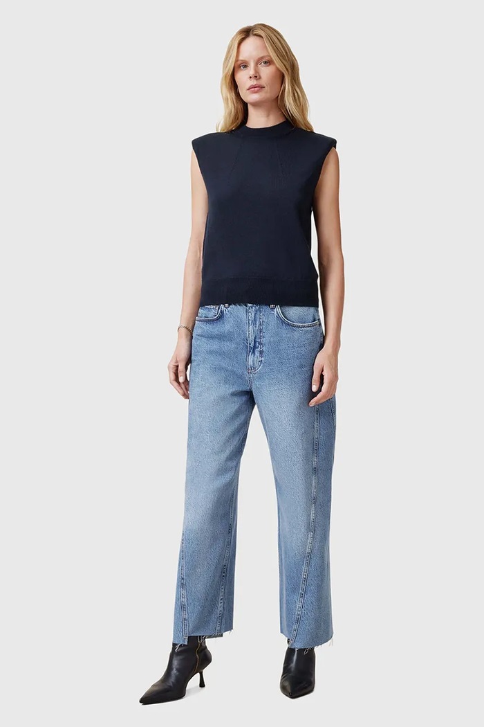 AllSaints top di lana KAYLA W016KC blu navy