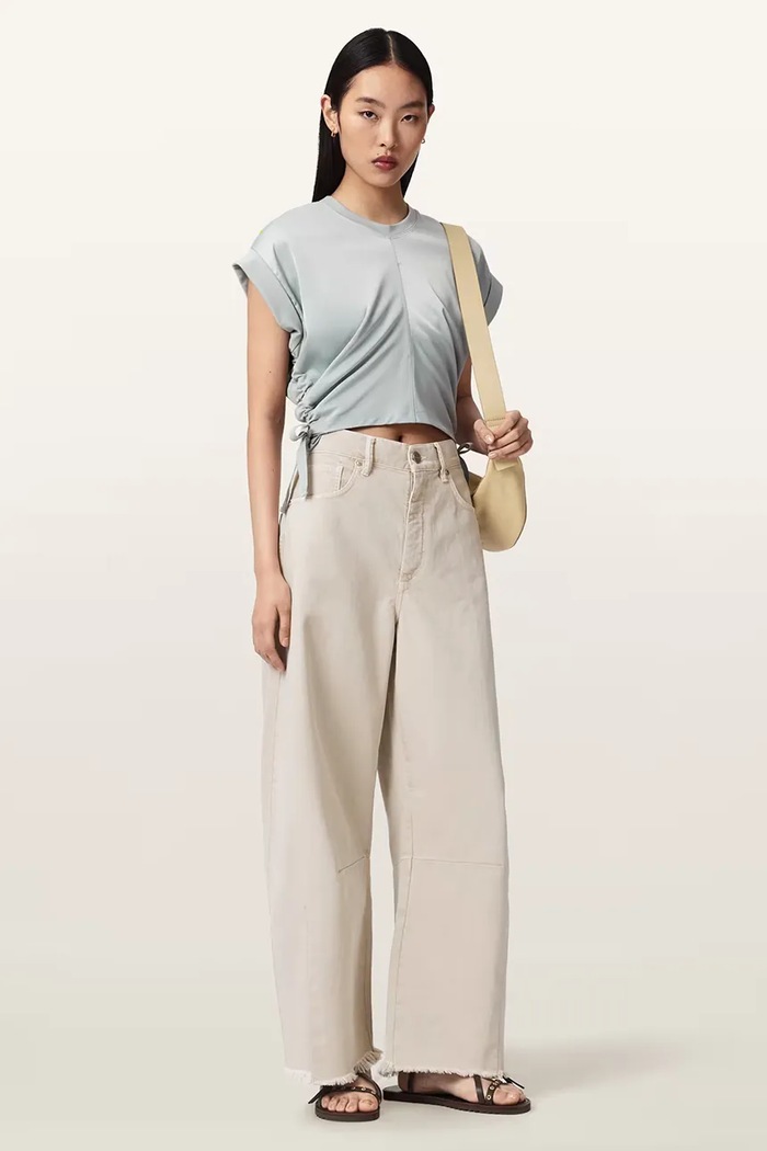 Odzież AllSaints bluzka damska MIRA SATIN W054JC niebieski