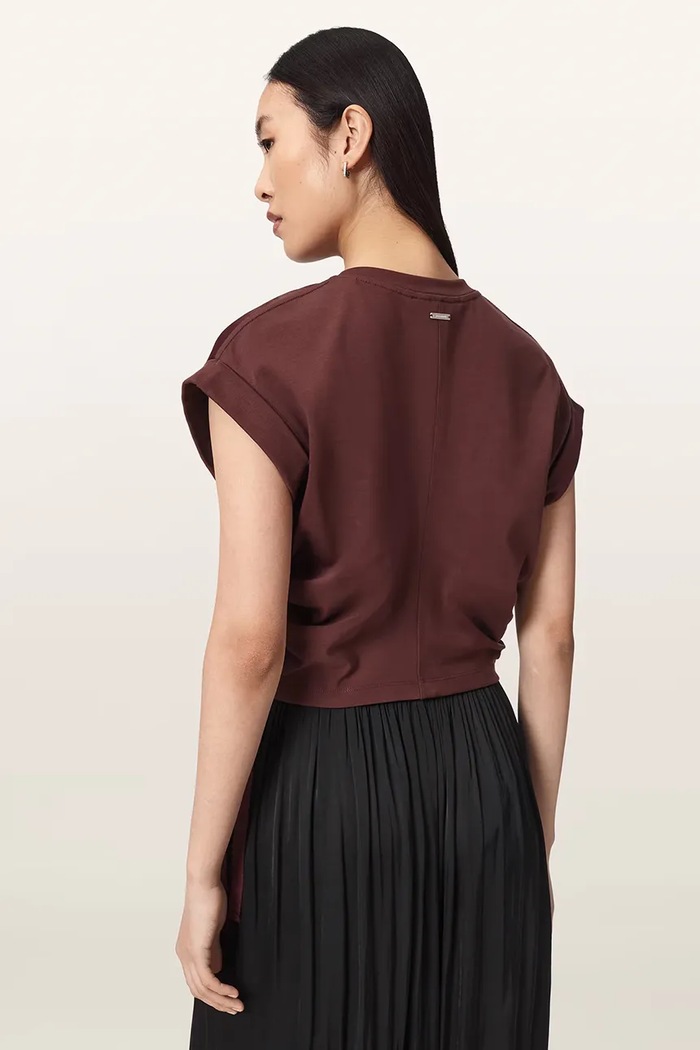 AllSaints Bluzka damska MIRA SATIN W054JC czerwony SS25