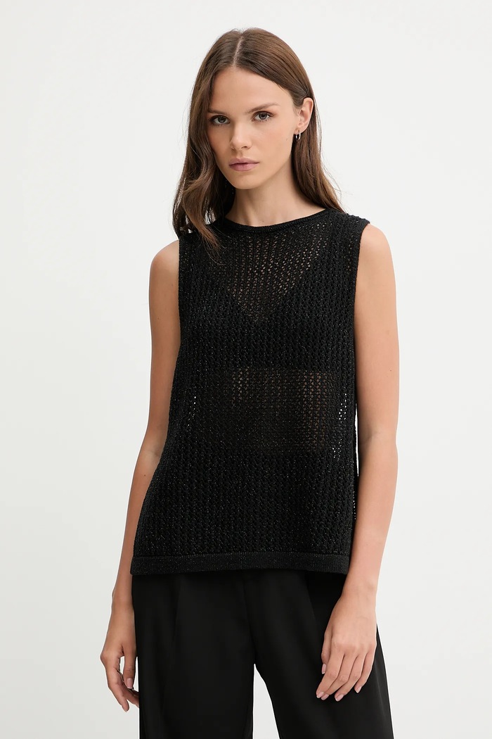 United Colors of Benetton top regular czarny 11365H007