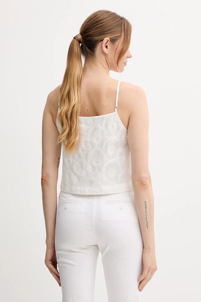 Oblečení Bavlněná halenka Sisley 5WFQLH01G bílá