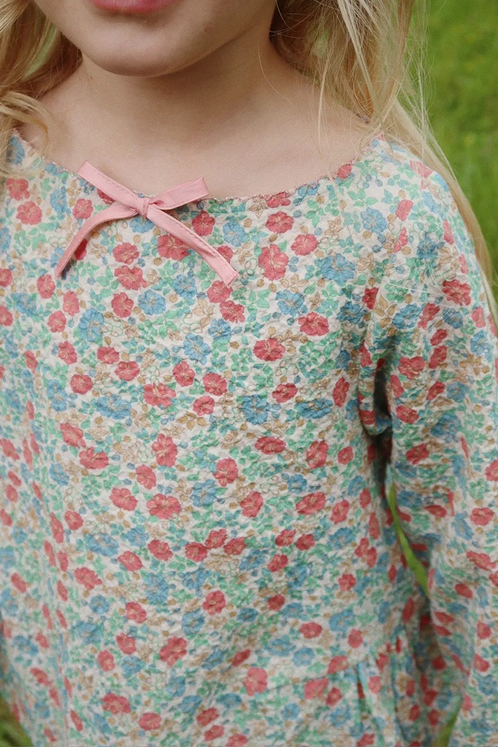 Lány Konges Sløjd gyerek ing ELIN BOW BLOUSE GOTS KS102432 türkiz