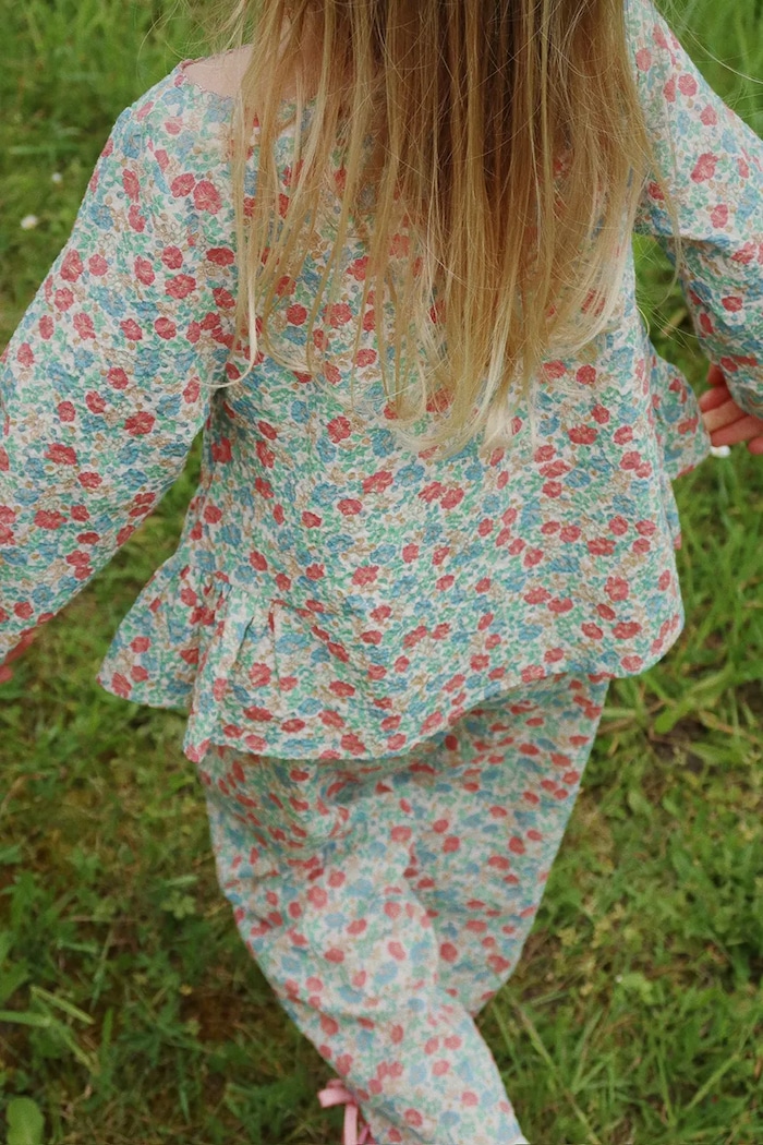 Konges Sløjd gyerek ing ELIN BOW BLOUSE GOTS KS102432 türkiz