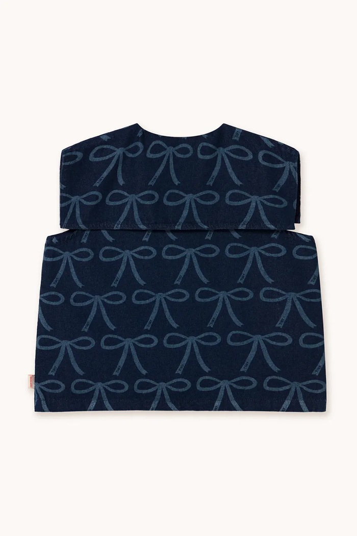 Момиче Детска блуза от деним Tinycottons BOWS BLOUSE SS25.233 син